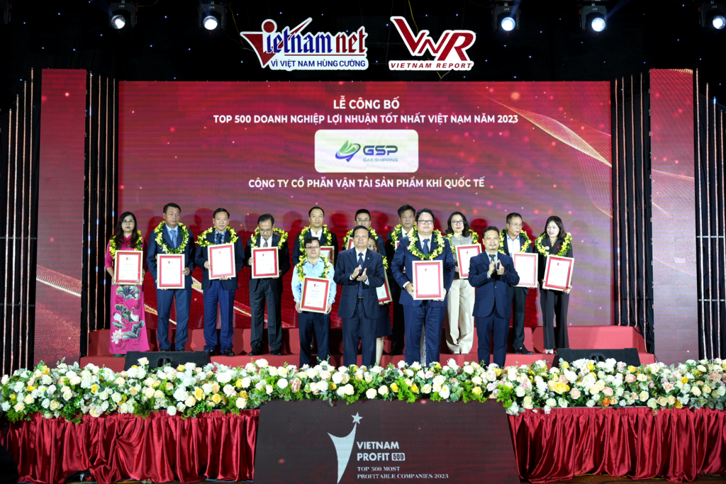 Gas Shipping (MCK: GSP) lần thứ ba vinh dự nhận giải TOP 500 Doanh nghiệp lợi nhuận tốt nhất năm 2023